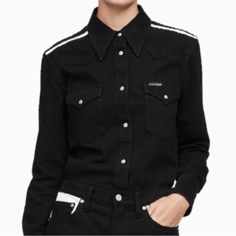 Calvin Klein Denim Button-Up Western Shirt